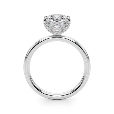 6-Prong Floral Engagement Ring – Lab Diamond Engagement Ring in 18K Gold | Just Brilliant – detail view