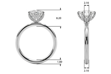 6-Prong Floral Engagement Ring – Lab Diamond Engagement Ring in 18K Gold | Just Brilliant – side view