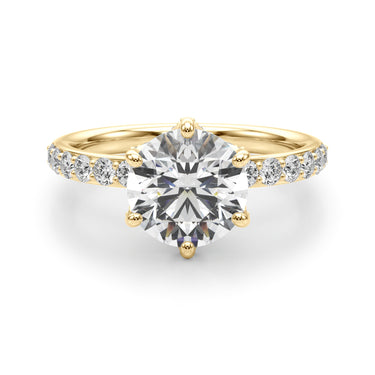 6-Prong Floral Engagement Ring – Lab Diamond Engagement Ring in 18K Gold | Just Brilliant – view 9