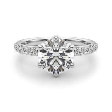 6-Prong Floral Engagement Ring – Lab Diamond Engagement Ring in 18K Gold | Just Brilliant – lifestyle view
