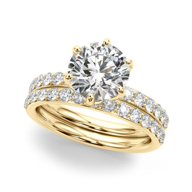 6-Prong Floral Engagement Ring – Lab Diamond Engagement Ring in 18K Gold | Just Brilliant – view 8