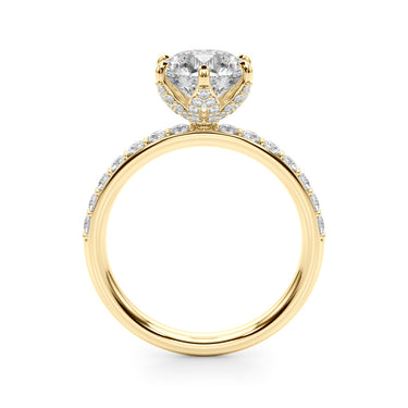 6-Prong Floral Engagement Ring – Lab Diamond Engagement Ring in 18K Gold | Just Brilliant – view 7