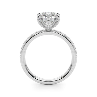 6-Prong Floral Engagement Ring – Lab Diamond Engagement Ring in 18K Gold | Just Brilliant – detail view