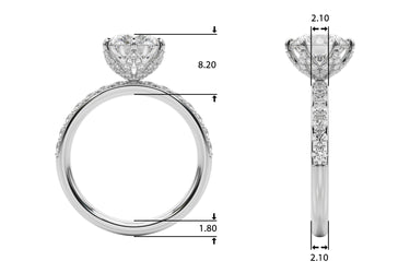 6-Prong Floral Engagement Ring – Lab Diamond Engagement Ring in 18K Gold | Just Brilliant – side view