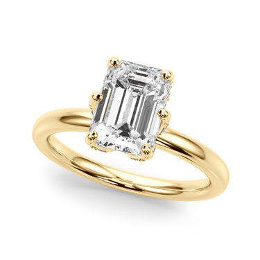 Contemporary Solitaire Plus Hidden Halo Engagement Ring – Lab Diamond Engagement Ring in 18K Gold | Just Brilliant – angle...