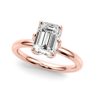 Contemporary Solitaire Plus Hidden Halo Engagement Ring – Lab Diamond Engagement Ring in 18K Gold | Just Brilliant – view 10