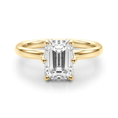 Contemporary Solitaire Plus Hidden Halo Engagement Ring – Lab Diamond Engagement Ring in 18K Gold | Just Brilliant – view 9