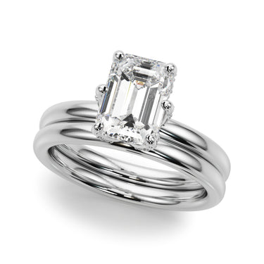 Contemporary Solitaire Plus Hidden Halo Engagement Ring – Lab Diamond Engagement Ring in 18K Gold | Just Brilliant – close...
