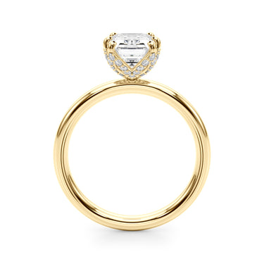 Contemporary Solitaire Plus Hidden Halo Engagement Ring – Lab Diamond Engagement Ring in 18K Gold | Just Brilliant – view 7