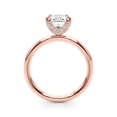 Contemporary Solitaire Plus Hidden Halo Engagement Ring – Lab Diamond Engagement Ring in 18K Gold | Just Brilliant – view 11