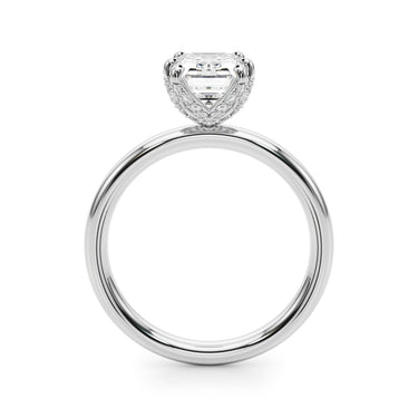Contemporary Solitaire Plus Hidden Halo Engagement Ring – Lab Diamond Engagement Ring in 18K Gold | Just Brilliant – detai...