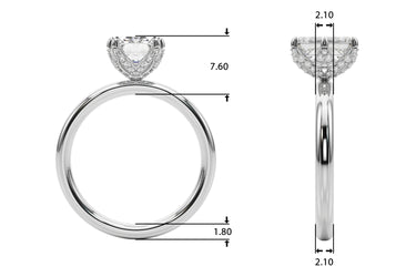 Contemporary Solitaire Plus Hidden Halo Engagement Ring – Lab Diamond Engagement Ring in 18K Gold | Just Brilliant – side ...