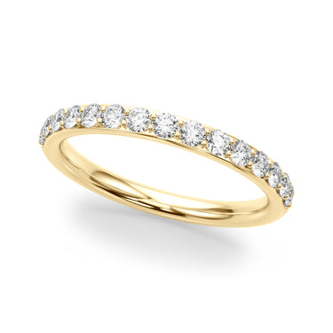 Shared Prong Wedding Band – Lab Diamond Wedding Band in 18K Gold | Just Brilliant – close-up view