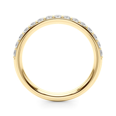 Shared Prong Wedding Band – Lab Diamond Wedding Band in 18K Gold | Just Brilliant – lifestyle view