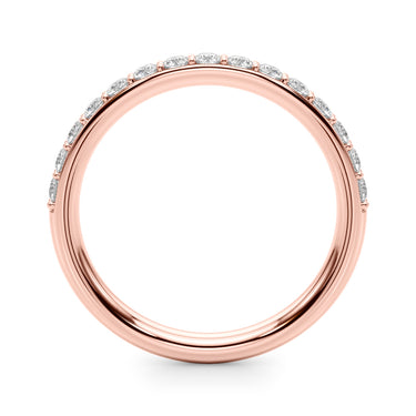 Shared Prong Wedding Band – Lab Diamond Wedding Band in 18K Gold | Just Brilliant – angle view