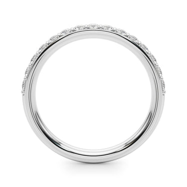 Shared Prong Wedding Band – Lab Diamond Wedding Band in 18K Gold | Just Brilliant – detail view