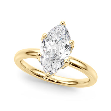Floral Marquise Engagement Ring – Marquise Lab Diamond Engagement Ring in 18K Gold | Just Brilliant – angle view