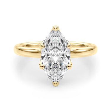 Floral Marquise Engagement Ring – Marquise Lab Diamond Engagement Ring in 18K Gold | Just Brilliant – view 9