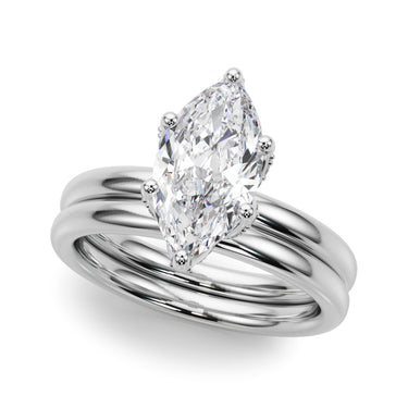 Floral Marquise Engagement Ring – Marquise Lab Diamond Engagement Ring in 18K Gold | Just Brilliant – close-up view