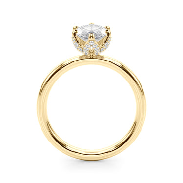 Floral Marquise Engagement Ring – Marquise Lab Diamond Engagement Ring in 18K Gold | Just Brilliant – view 7