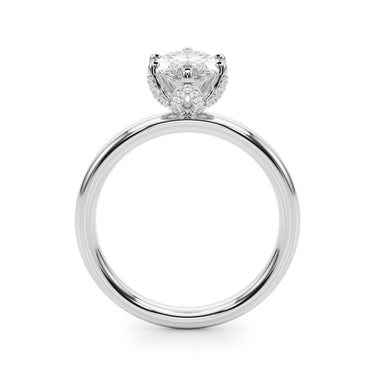 Floral Marquise Engagement Ring – Marquise Lab Diamond Engagement Ring in 18K Gold | Just Brilliant – detail view