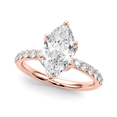 Floral Marquise Engagement Ring – Marquise Lab Diamond Engagement Ring in 18K Gold | Just Brilliant – view 10