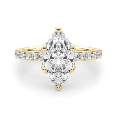 Floral Marquise Engagement Ring – Marquise Lab Diamond Engagement Ring in 18K Gold | Just Brilliant – view 9