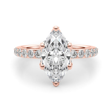 Floral Marquise Engagement Ring – Marquise Lab Diamond Engagement Ring in 18K Gold | Just Brilliant – view 13