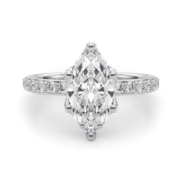 Floral Marquise Engagement Ring – Marquise Lab Diamond Engagement Ring in 18K Gold | Just Brilliant – lifestyle view
