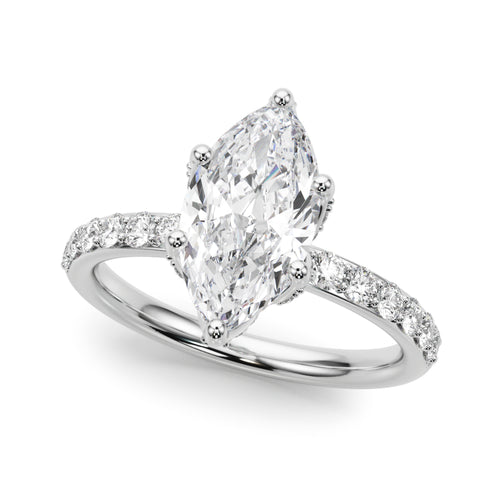 Floral Marquise Engagement Ring