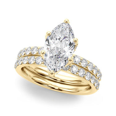 Floral Marquise Engagement Ring – Marquise Lab Diamond Engagement Ring in 18K Gold | Just Brilliant – view 8