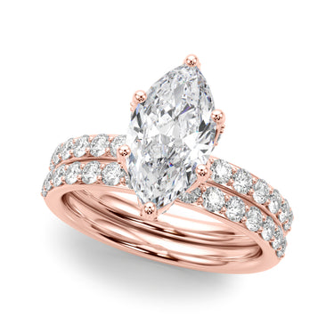Floral Marquise Engagement Ring – Marquise Lab Diamond Engagement Ring in 18K Gold | Just Brilliant – view 12