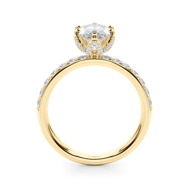 Floral Marquise Engagement Ring – Marquise Lab Diamond Engagement Ring in 18K Gold | Just Brilliant – view 7
