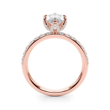 Floral Marquise Engagement Ring – Marquise Lab Diamond Engagement Ring in 18K Gold | Just Brilliant – view 11