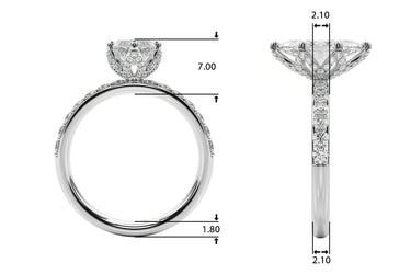 Floral Marquise Engagement Ring – Marquise Lab Diamond Engagement Ring in 18K Gold | Just Brilliant – side view