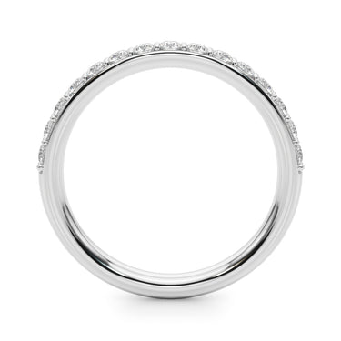 Shared Prong Wedding Band – Lab Diamond Wedding Band in 18K Gold | Just Brilliant – detail view
