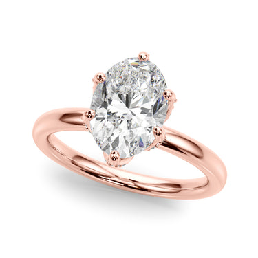 Floral Oval Engagement Ring – Oval Lab Diamond Engagement Ring in 18K Gold | Just Brilliant – view 10