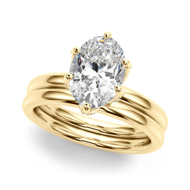 Floral Oval Engagement Ring – Oval Lab Diamond Engagement Ring in 18K Gold | Just Brilliant – view 8