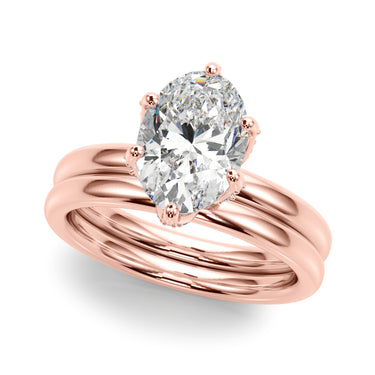 Floral Oval Engagement Ring – Oval Lab Diamond Engagement Ring in 18K Gold | Just Brilliant – view 12
