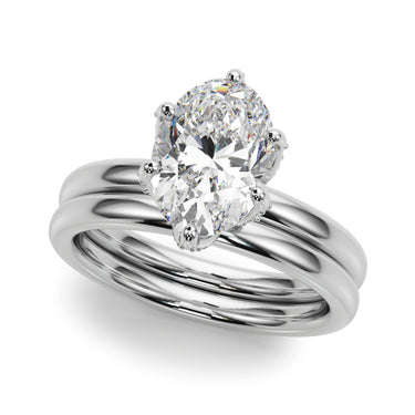 Floral Oval Engagement Ring – Oval Lab Diamond Engagement Ring in 18K Gold | Just Brilliant – close-up view