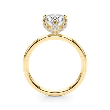 Floral Oval Engagement Ring – Oval Lab Diamond Engagement Ring in 18K Gold | Just Brilliant – view 7