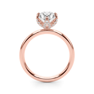 Floral Oval Engagement Ring – Oval Lab Diamond Engagement Ring in 18K Gold | Just Brilliant – view 11