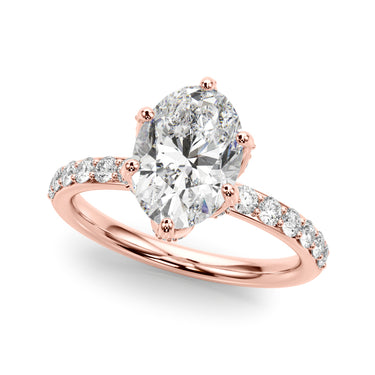 Floral Oval Engagement Ring – Oval Lab Diamond Engagement Ring in 18K Gold | Just Brilliant – view 10