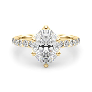 Floral Oval Engagement Ring – Oval Lab Diamond Engagement Ring in 18K Gold | Just Brilliant – view 9