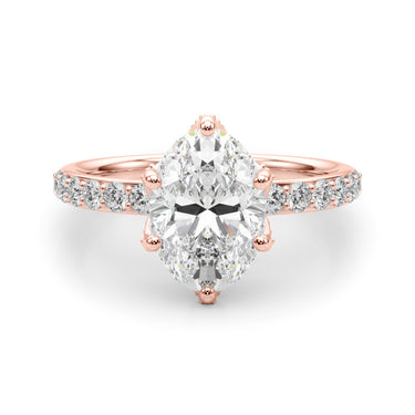 Floral Oval Engagement Ring – Oval Lab Diamond Engagement Ring in 18K Gold | Just Brilliant – view 13