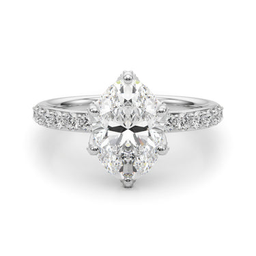 Floral Oval Engagement Ring – Oval Lab Diamond Engagement Ring in 18K Gold | Just Brilliant – lifestyle view