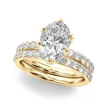 Floral Oval Engagement Ring – Oval Lab Diamond Engagement Ring in 18K Gold | Just Brilliant – view 8