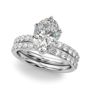 Floral Oval Engagement Ring – Oval Lab Diamond Engagement Ring in 18K Gold | Just Brilliant – close-up view