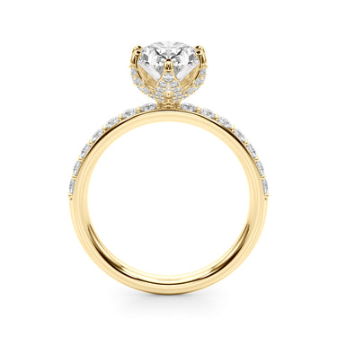 Floral Oval Engagement Ring – Oval Lab Diamond Engagement Ring in 18K Gold | Just Brilliant – view 7