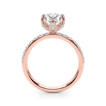 Floral Oval Engagement Ring – Oval Lab Diamond Engagement Ring in 18K Gold | Just Brilliant – view 11